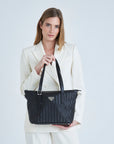 VALLON | Shopper classic schwarz/silber - ON BODY
