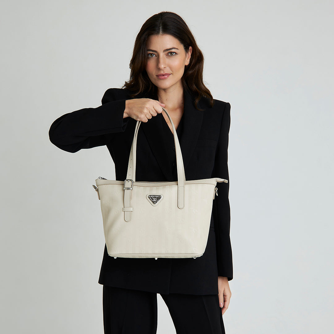 VALLON | Shopper pearl weiss/silber - FRONTAL