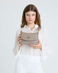 NOVILLE | Sac bandoulière taupe/doré