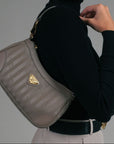 MOIRY | Sac bandoulière taupe/doré