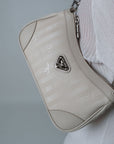 MOIRY | Sac bandoulière perle/argent