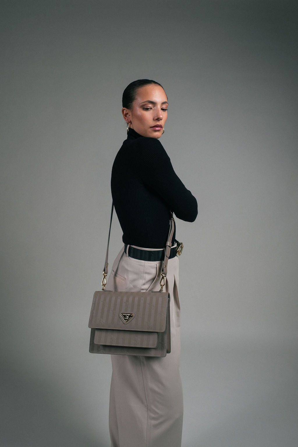 FEY | Umhängetasche taupe/gold