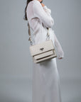 FEY | Sac bandoulière perle/argent