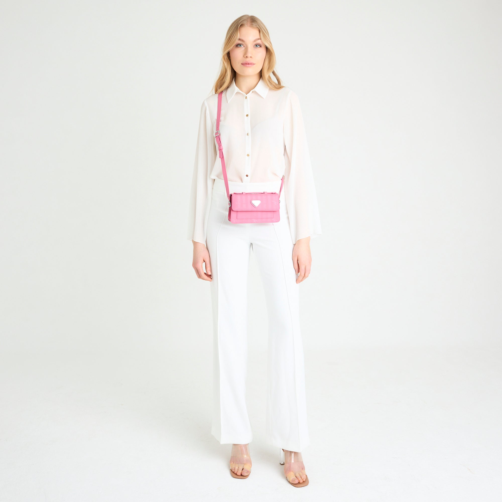 EGG | Umhängetasche bubble pink/silber - full body