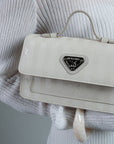 ŒUF | Sac bandoulière perle/argent