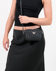 RIVAZ | Sac bandoulière classique, noir/argent