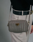 RIVAZ | Sac bandoulière taupe/doré