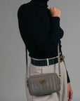 RIVAZ | Sac bandoulière taupe/doré