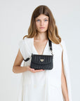 PIZY | Sac bandoulière classique, noir/argent