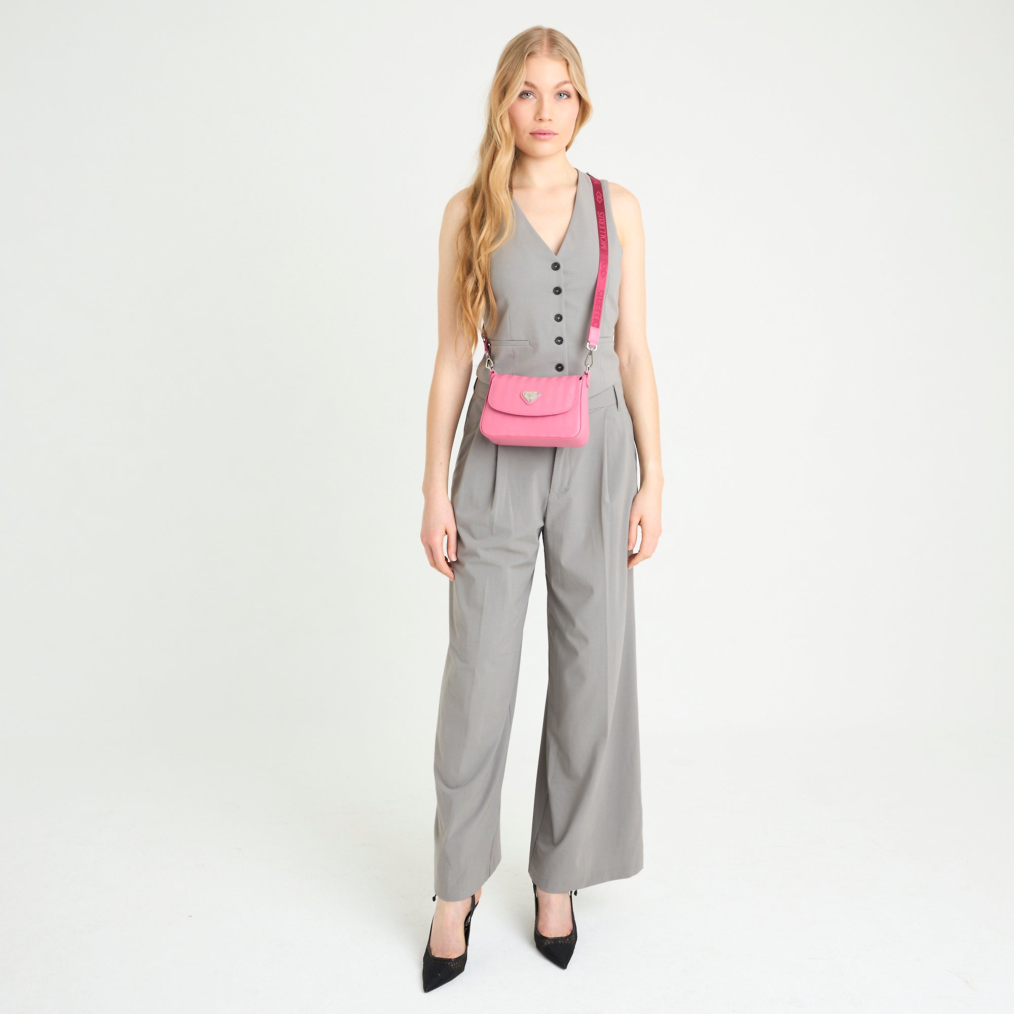 PIZY | Umhängetasche bubble pink/silber - full body