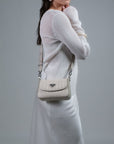 PIZY | Sac bandoulière perle/argent