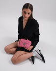 MEYRIN | Sac bandoulière rose bubble/argent