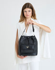 NYON | Sac seau classique, noir/argent