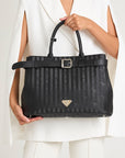 WOHLEN | Handtasche classic schwarz/silber - ON BODY