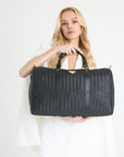 MADRID | Reisetasche classic schwarz/gold - close up
