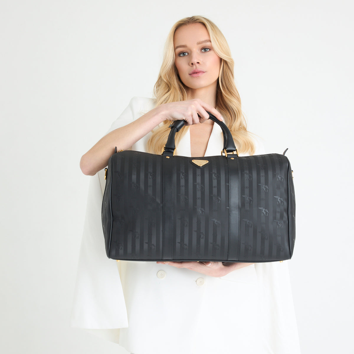 MADRID | Reisetasche classic schwarz/gold - close up