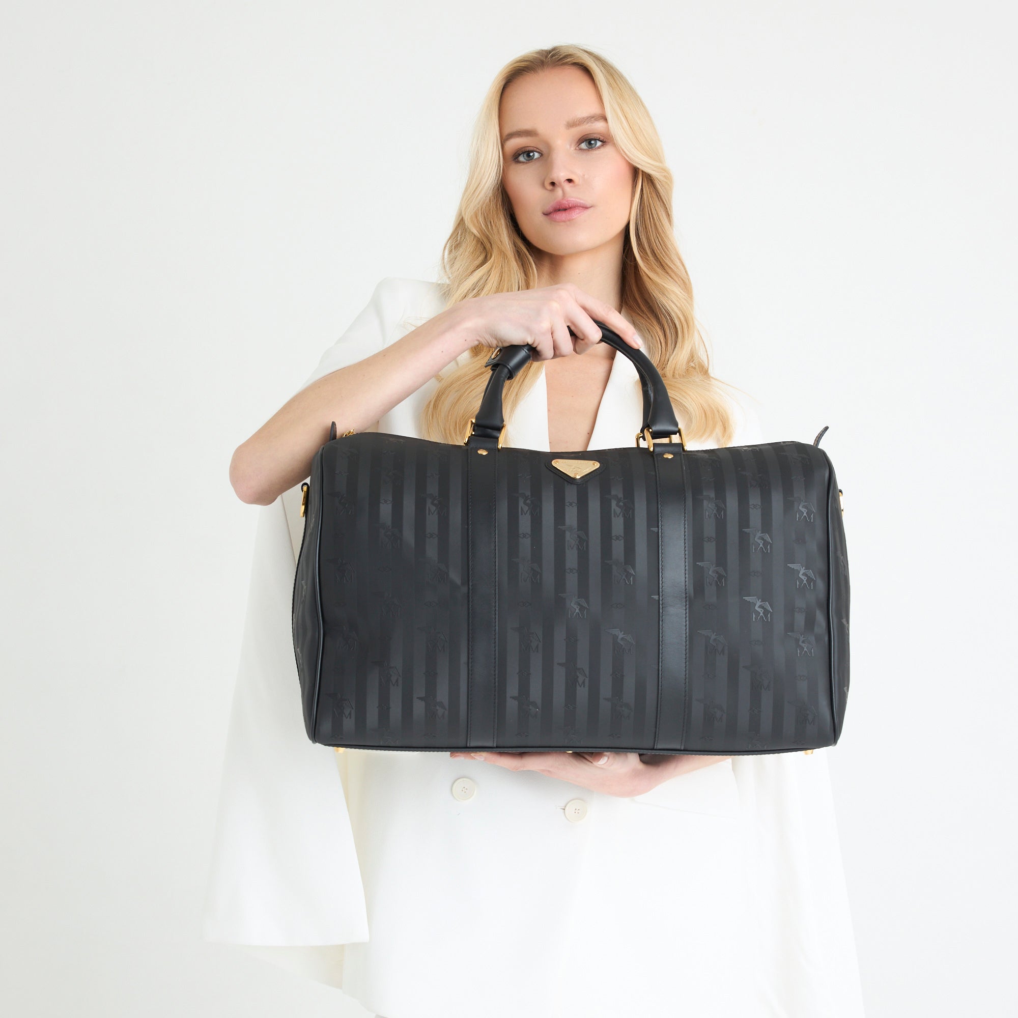 MADRID | Reisetasche classic schwarz/gold - frontal