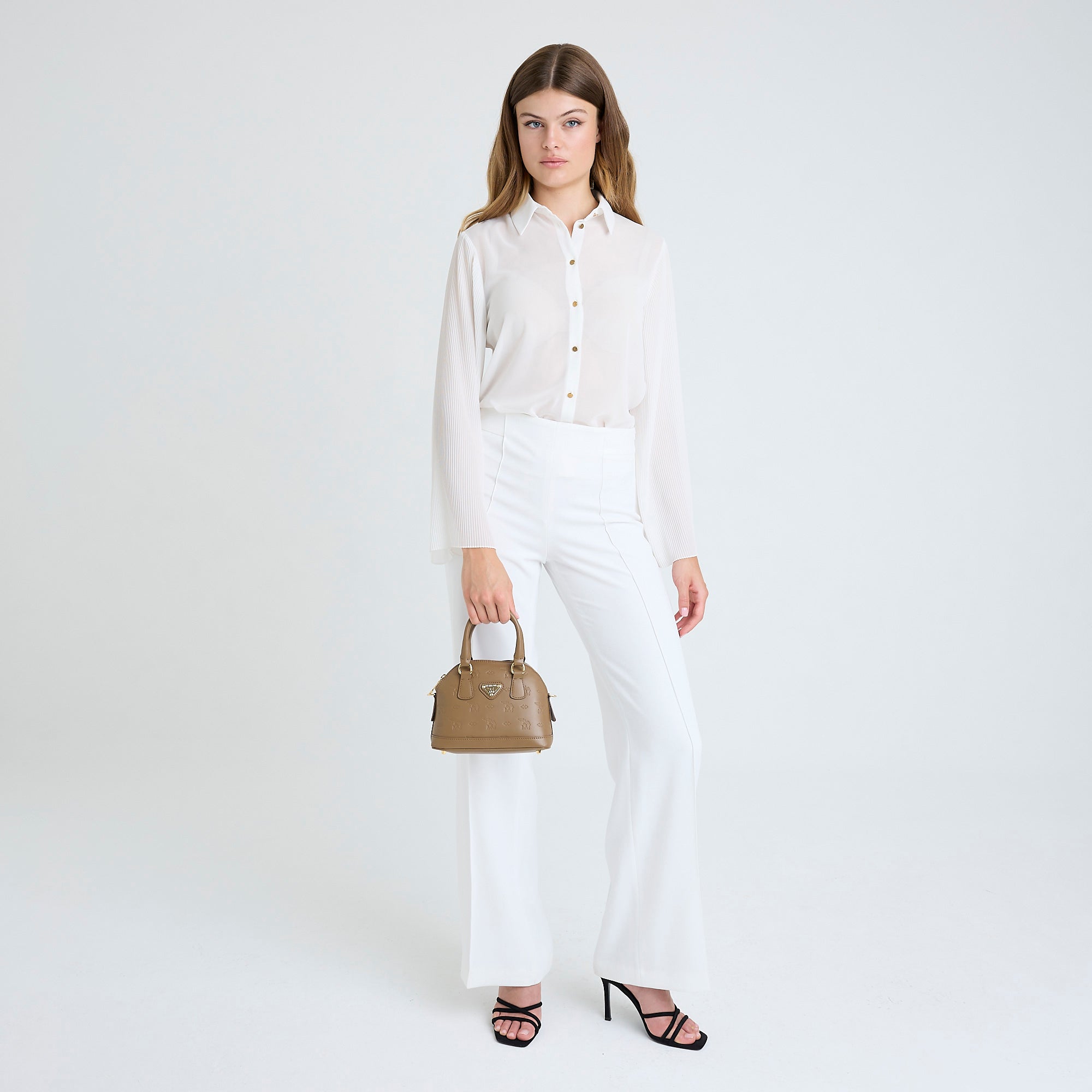 OETWIL | Umhängetasche stampato moos braun/gold - FULL BODY