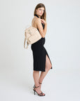 BRUGG | Stampato sac à dos vanille beige/argent