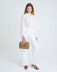MARLY | Umhängetasche stampato moos braun/gold - FULL BODY