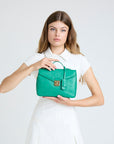 MARLY | Sac bandoulière Stampato vert menthe/doré