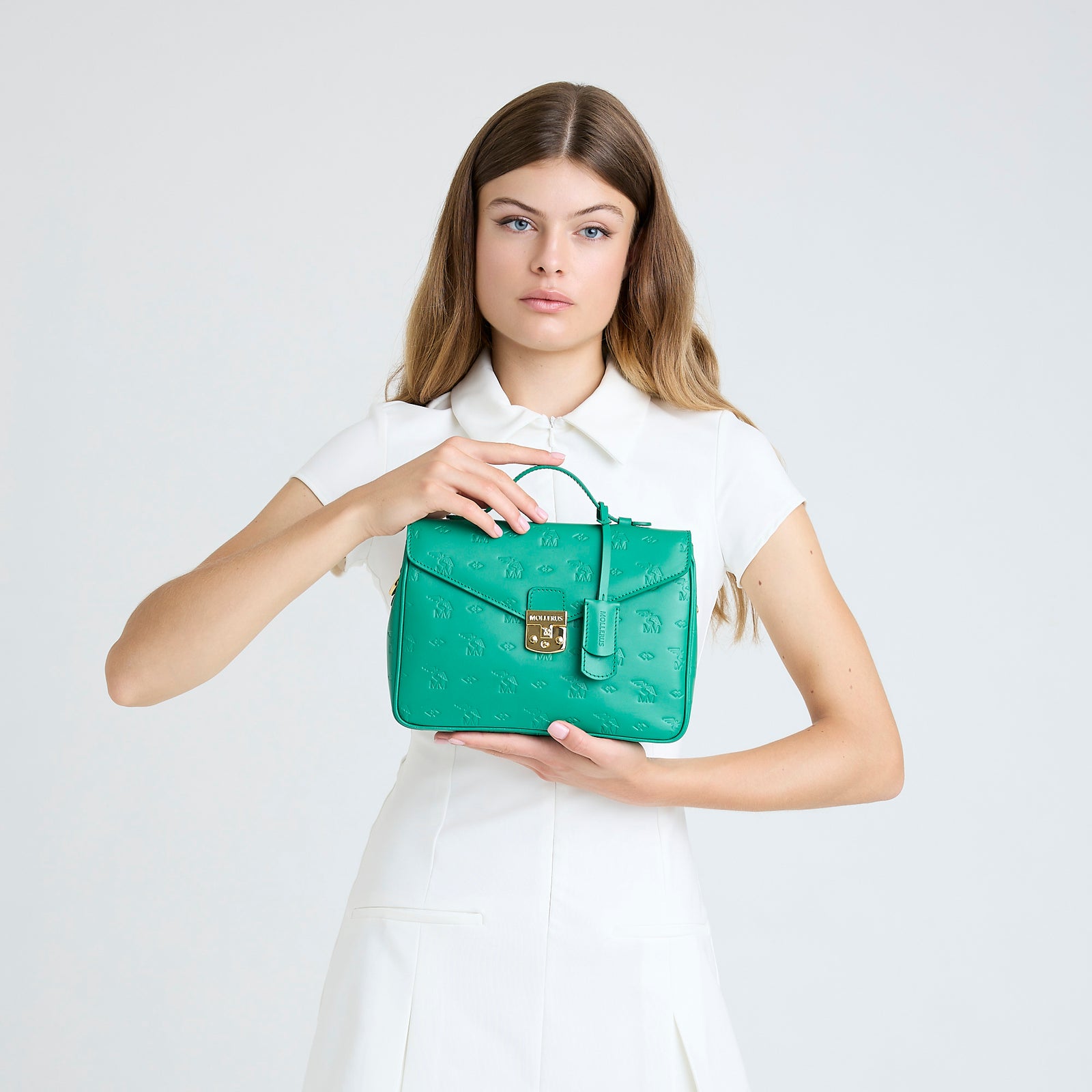 MARLY | Umhängetasche Stampato mint grün/gold