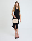 MARLY | Umhängetasche stampato vanilla beige/silber - FULL BODY