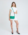 ZELL | Sac bandoulière Stampato vert menthe/or