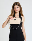 ZELL | Sac bandoulière Stampato beige vanille/argent