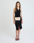 ZELL | Sac bandoulière Stampato beige vanille/argent