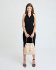 NYON | Pochette Stampato vanille beige/argent