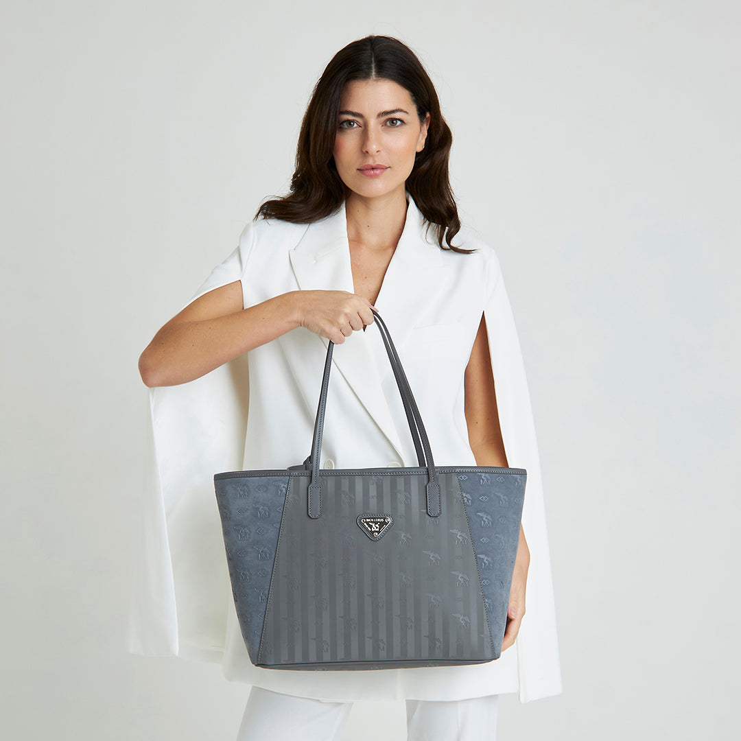 BERN | Shopper Velour elephant grau/silber - ON BODY