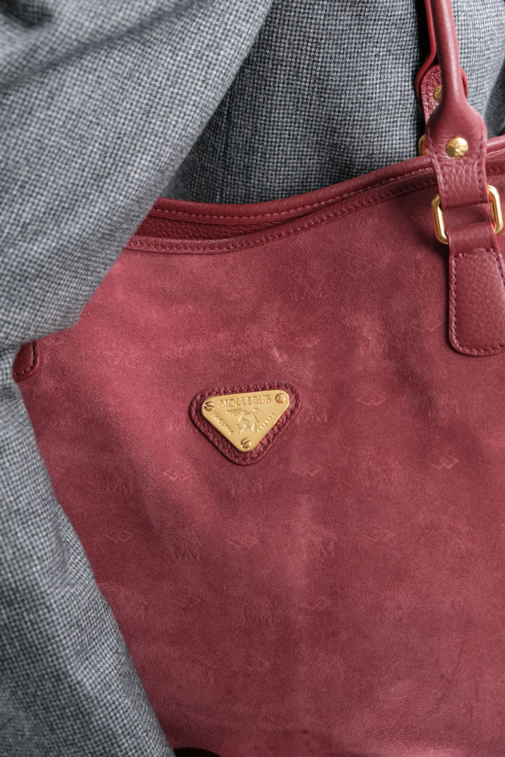 INDIAN SUMMER | Shopper Velours antik rot/gold
