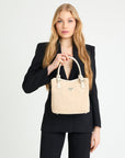 INDIAN SUMMER MINI | Shopper Velours vanilla beige/silber - close up