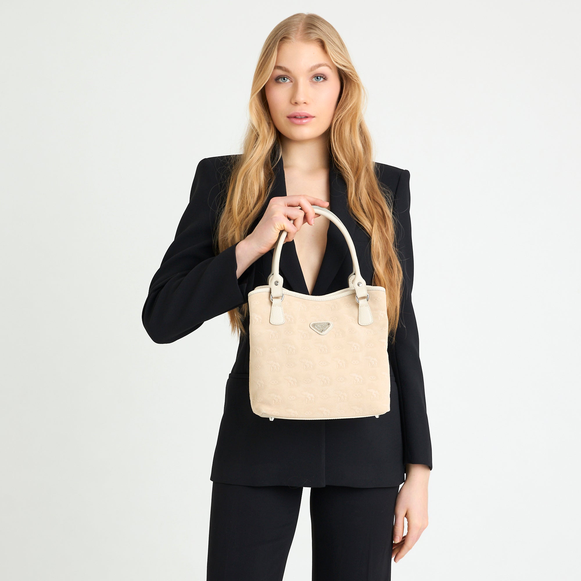 INDIAN SUMMER MINI | Shopper Velours vanilla beige/silber - frontal