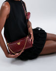 AUTRE | Pochette Croco rouge antique/or