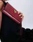 FRESENS | Clutch Croco antique rot/gold - on body