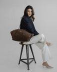 ANDERMATT | Schultertasche Wildleder braun/gold - half side body
