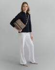 FEY | Umhängetasche taupe grau/gold - full body