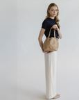 LIDDES | Umhängetasche Stampato cappuccino/gold - full body 