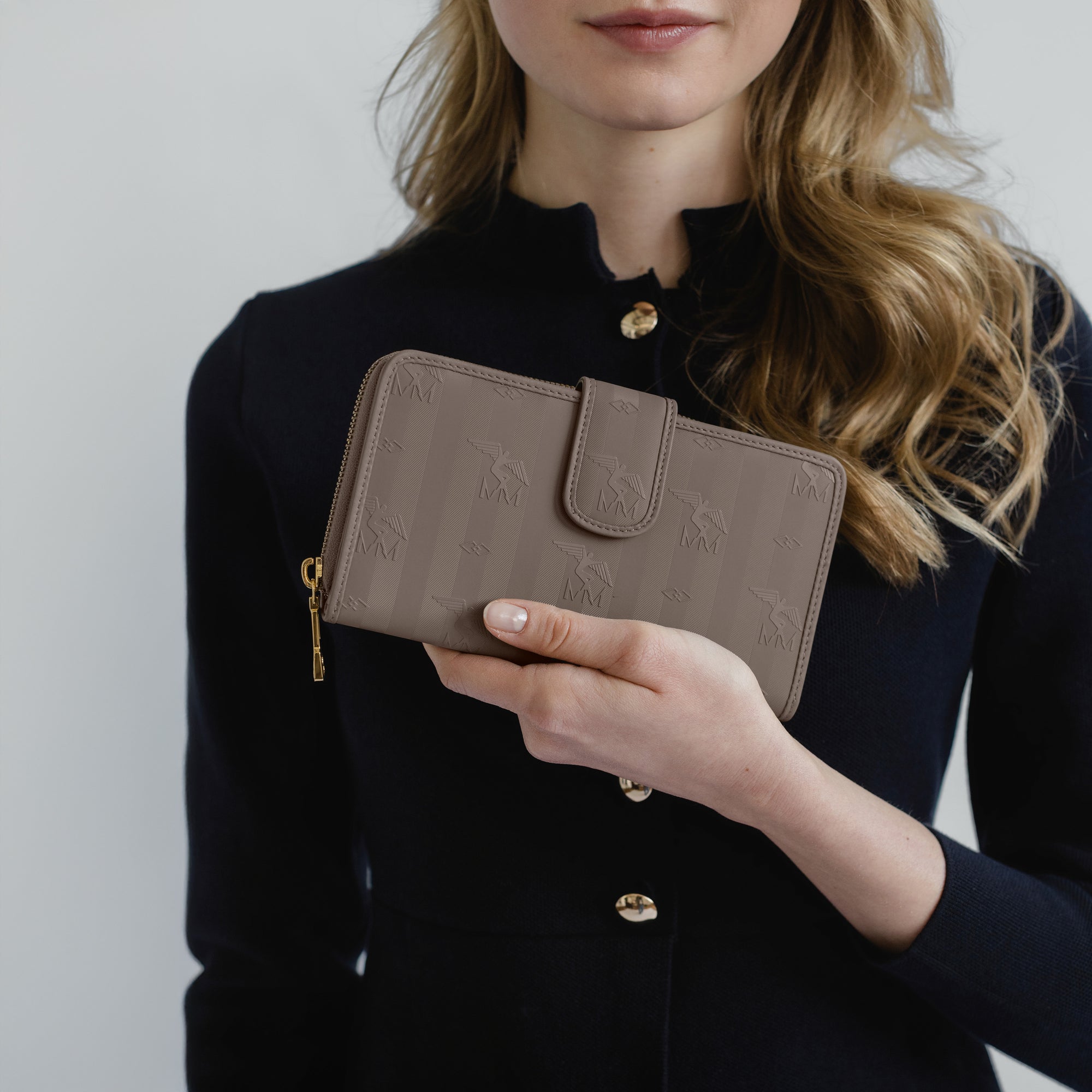 MATTERHORN | Portemonnaie taupe grau/gold - detail