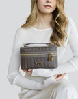 MOUTIER | Umhängetasche fango braun/gold - detail on body 