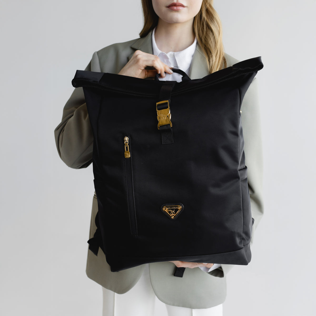 SOLOTHURN | Rucksack Nylon classic schwarz/gold - detail