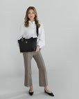 VALLON | Shopper classic schwarz/silber - full body 