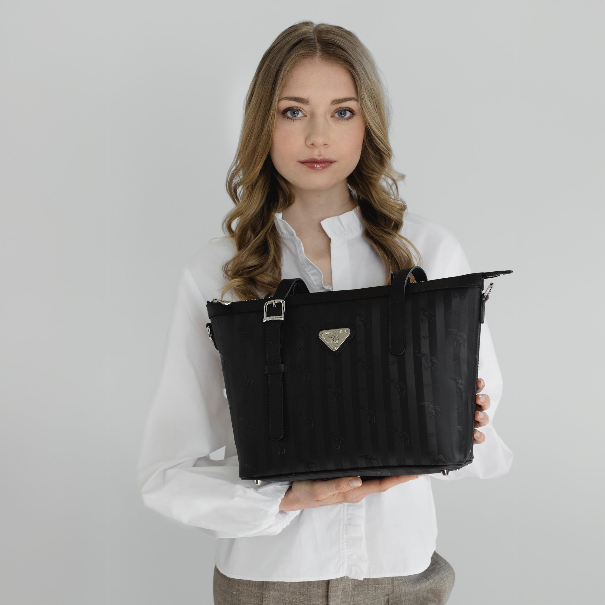 VALLON | Shopper classic schwarz/silber - close up 
