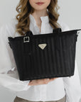 VALLON | Shopper classic schwarz/silber - detail 