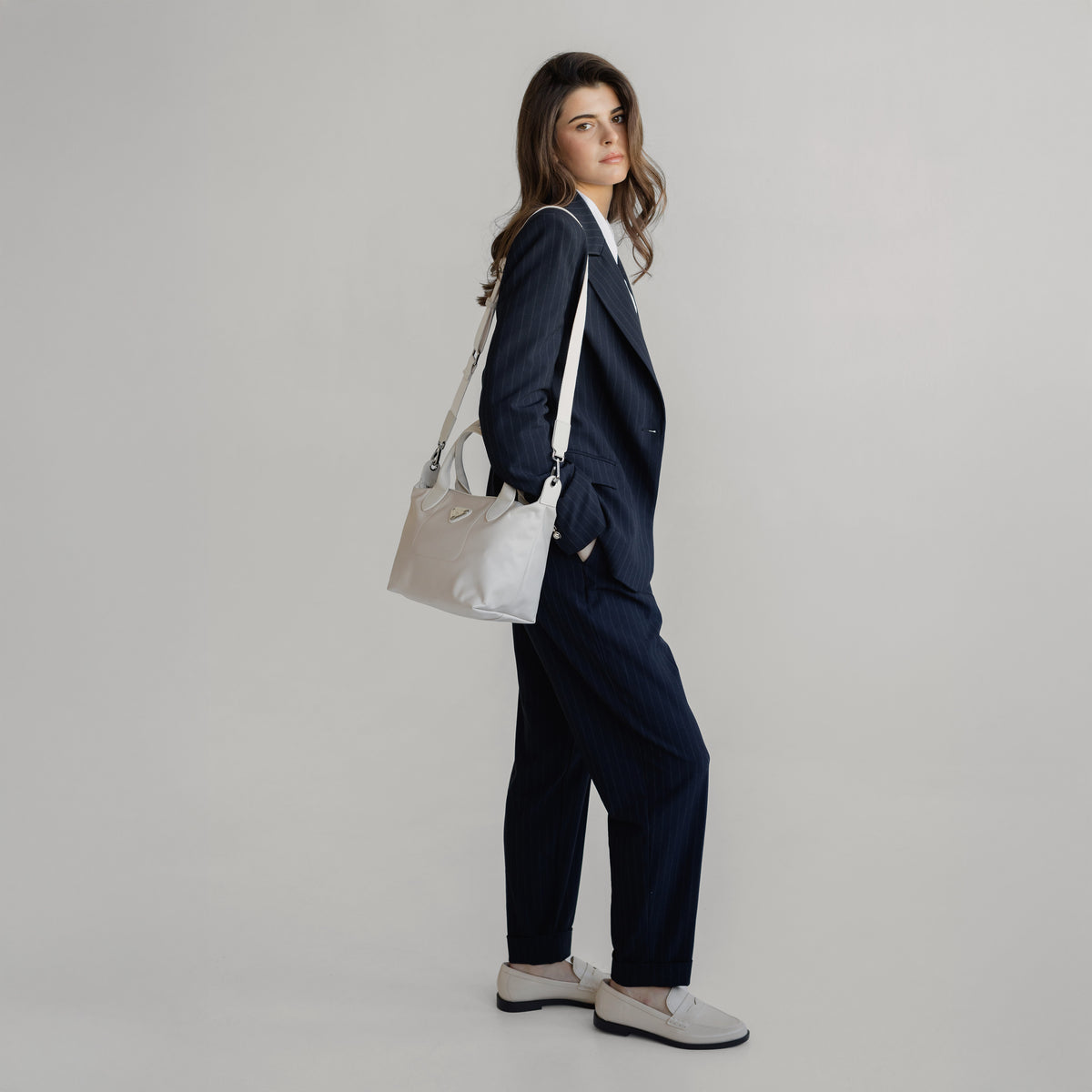 WENGEN | Shopper pearl weiss/silber - full body 
