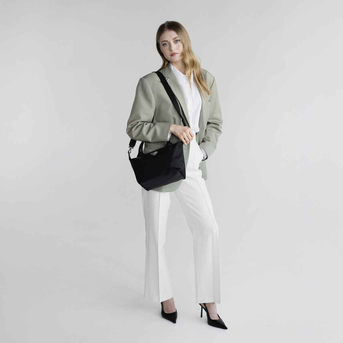 WENGEN | Shopper Nylon classic schwarz/silber - full body