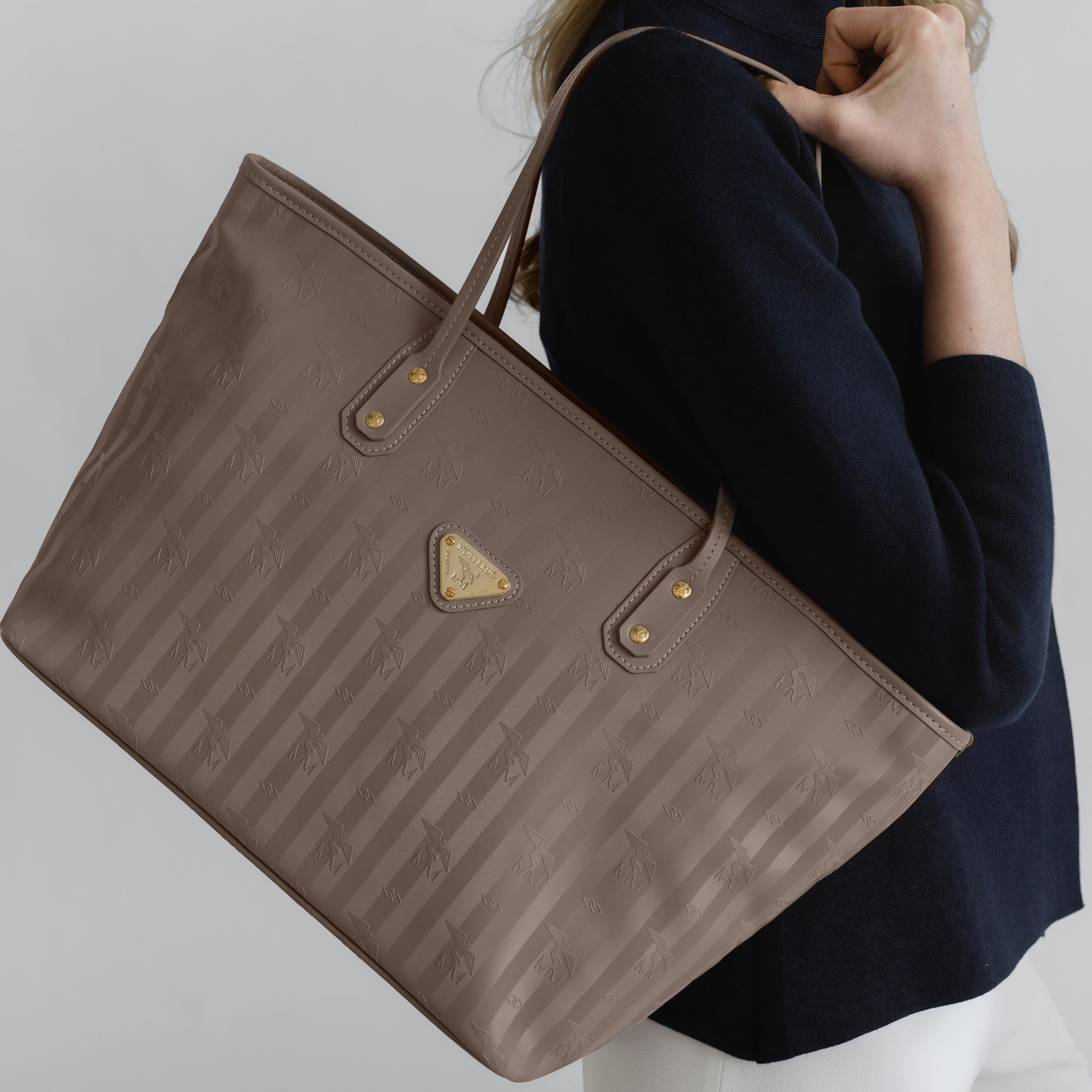 WINTERTHUR | Shopper mit Reissverschluss taupe grau/gold - detail 