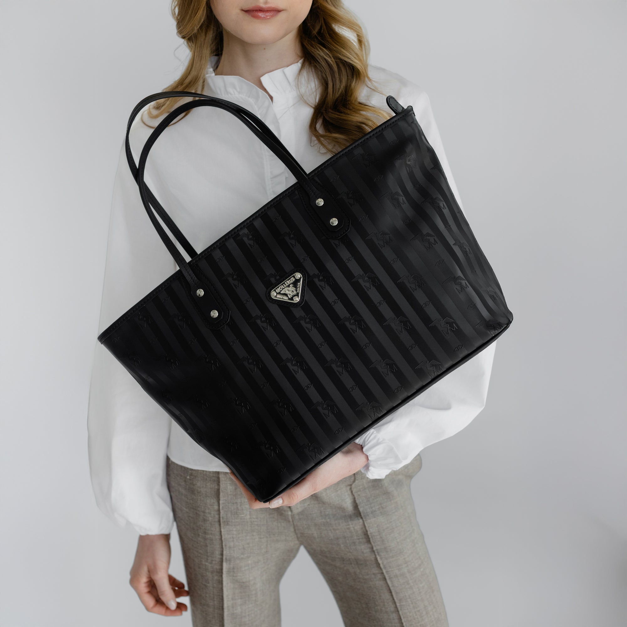 WINTERTHUR | Shopper mit Reissverschluss classic schwarz/silber - detail 